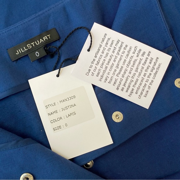 Jill Stuart Justina High-Waist Snap-Front Maxi Skirt Lapis Sz 0 *NWT* - Picture 5 of 9